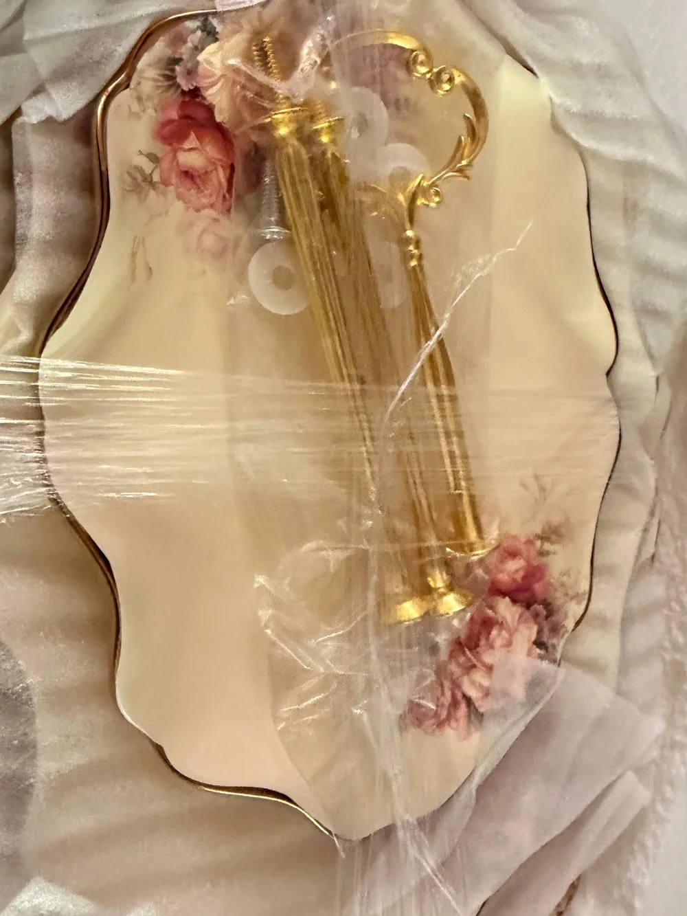 Vintage Floral Porcelain Tea Set with Gold Accents